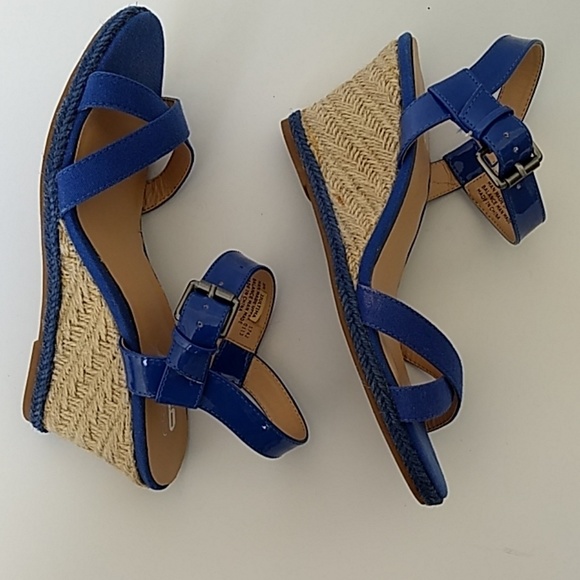 Women's espadrilles wedge blue Sandals size 8 - Picture 6 of 8